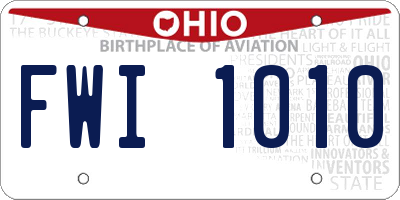 OH license plate FWI1010