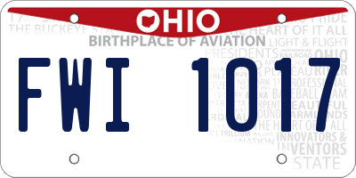 OH license plate FWI1017