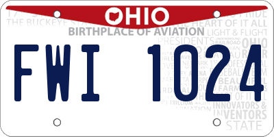 OH license plate FWI1024