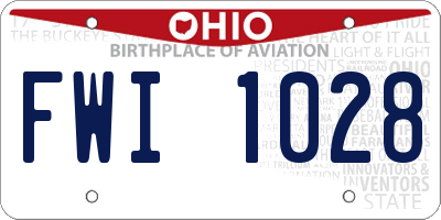 OH license plate FWI1028