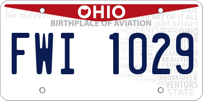 OH license plate FWI1029