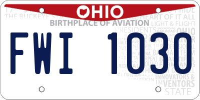 OH license plate FWI1030