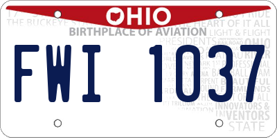OH license plate FWI1037