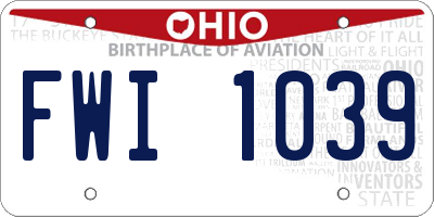 OH license plate FWI1039