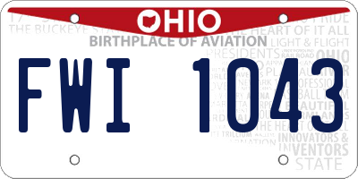 OH license plate FWI1043