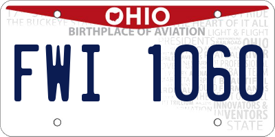 OH license plate FWI1060