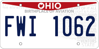 OH license plate FWI1062