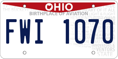 OH license plate FWI1070