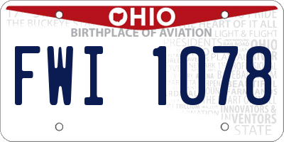 OH license plate FWI1078