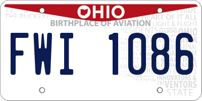 OH license plate FWI1086