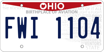 OH license plate FWI1104