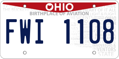 OH license plate FWI1108