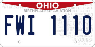 OH license plate FWI1110