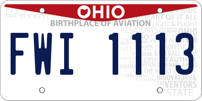 OH license plate FWI1113