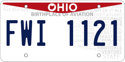 OH license plate FWI1121