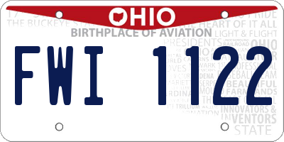 OH license plate FWI1122