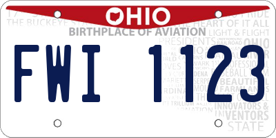 OH license plate FWI1123
