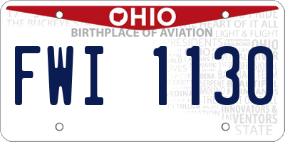 OH license plate FWI1130
