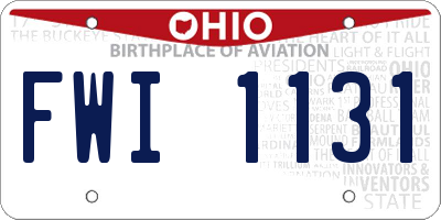 OH license plate FWI1131