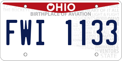 OH license plate FWI1133
