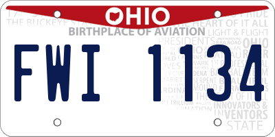OH license plate FWI1134