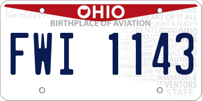 OH license plate FWI1143