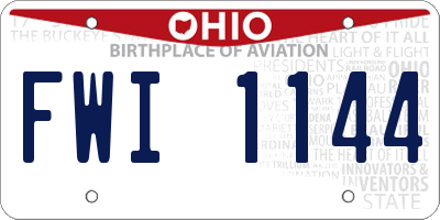 OH license plate FWI1144