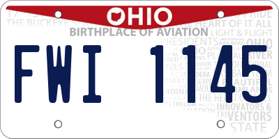 OH license plate FWI1145