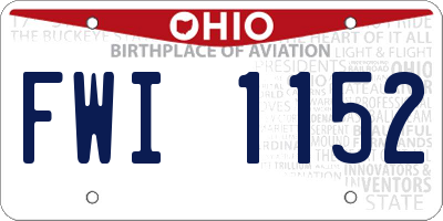 OH license plate FWI1152