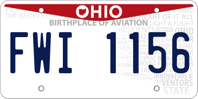 OH license plate FWI1156
