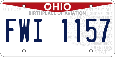 OH license plate FWI1157