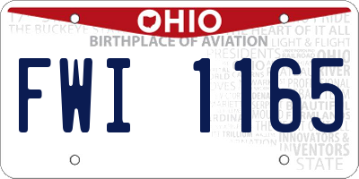 OH license plate FWI1165