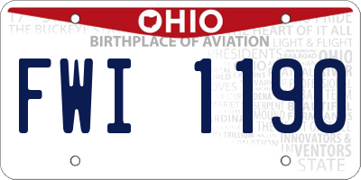 OH license plate FWI1190