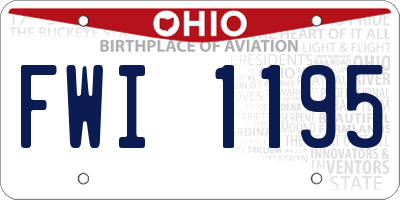OH license plate FWI1195