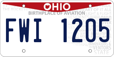 OH license plate FWI1205