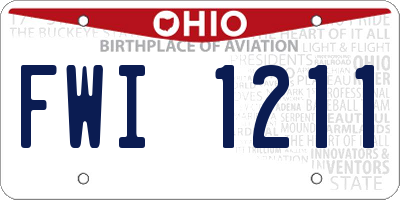 OH license plate FWI1211