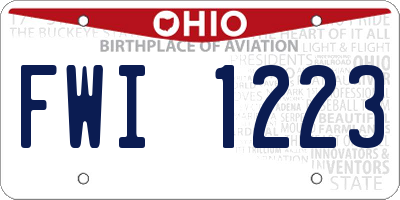 OH license plate FWI1223