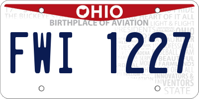 OH license plate FWI1227