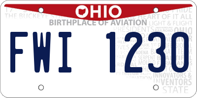 OH license plate FWI1230