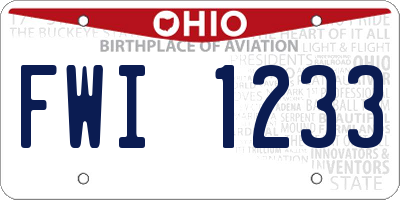OH license plate FWI1233