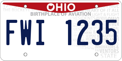 OH license plate FWI1235