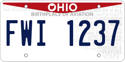 OH license plate FWI1237