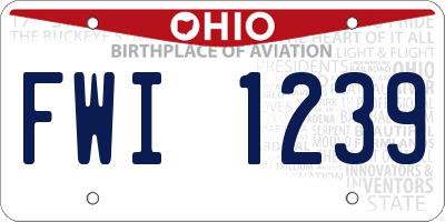 OH license plate FWI1239
