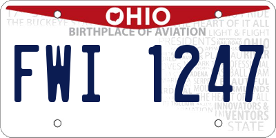 OH license plate FWI1247