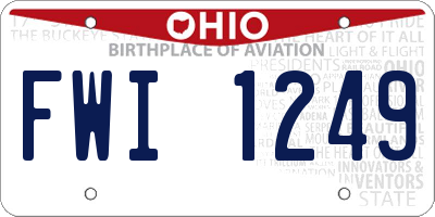 OH license plate FWI1249