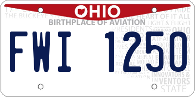 OH license plate FWI1250