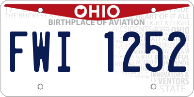 OH license plate FWI1252