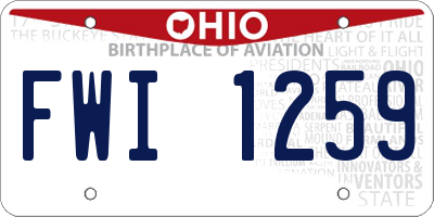 OH license plate FWI1259
