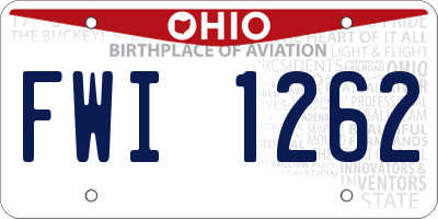 OH license plate FWI1262
