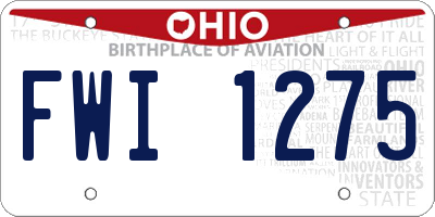 OH license plate FWI1275